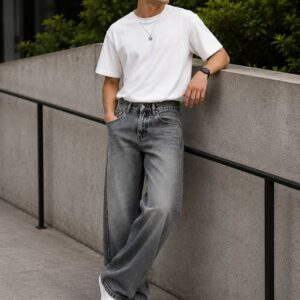Men’s Baggy Fit Grey Jeans